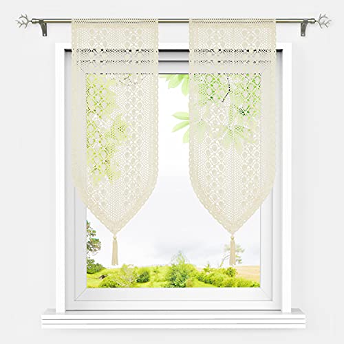 HeichkelL Häkelspitze Scheibengardinen Bistrogardine Landhausstil Tunnelzug Vorhänge 2 Teilig Blickdicht Gehäkelte Kurzstores Beige#1 BxH 40x60 cm HeichkelL Häkelspitze Scheibengardinen Bistrogardine Landhausstil Tunnelzug Vorhänge 2 Teilig Blickdicht Gehäkelte Kurzstores Beige#1 BxH 40x60 cm von HeichkelL
