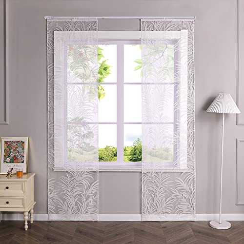 HeichkelL Schiebegardinen Ausbrenner Design Flächenvorhänge Transparenter Vorhang 2er Set Dekoschals Weiß mit Klettband BxH 57x245 cm HeichkelL Schiebegardinen Ausbrenner Design Flächenvorhänge Transparenter Vorhang 2er Set Dekoschals Weiß mit Klettband BxH 57x245 cm von HeichkelL