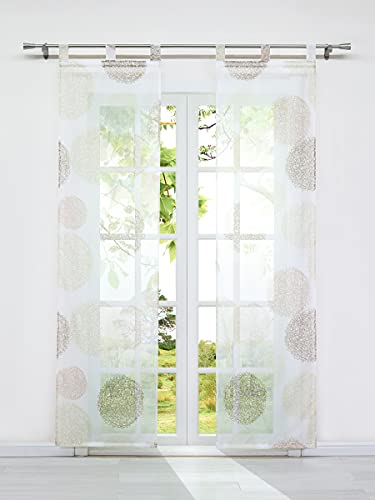 HeichkelL Schiebegardinen mit Schlaufen 2er Set Transparent Flächenvorhang Kreise Muster Schiebevorhänge inkl. Beschwerungstangen Fensterstores Bedruckt Raumteiler BxH 57x145 cm Sand HeichkelL Schiebegardinen mit Schlaufen 2er Set Transparent Flächenvorhang Kreise Muster Schiebevorhänge inkl. Beschwerungstangen Fensterstores Bedruckt Raumteiler BxH 57x145 cm Sand von HeichkelL