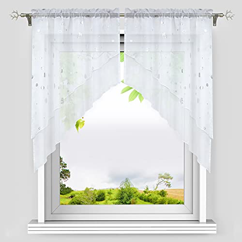 HeichkelL Voile Scheibengardine 2 TLG. Kleinfenster Vorhang Tunnelzug Bistrogardinen Kreis-Motive Doppelschichtige Küchengardinen Panneaux Kurzstores Weiß BxH 90x100 cm HeichkelL Voile Scheibengardine 2 TLG. Kleinfenster Vorhang Tunnelzug Bistrogardinen Kreis-Motive Doppelschichtige Küchengardinen Panneaux Kurzstores Weiß BxH 90x100 cm von HeichkelL