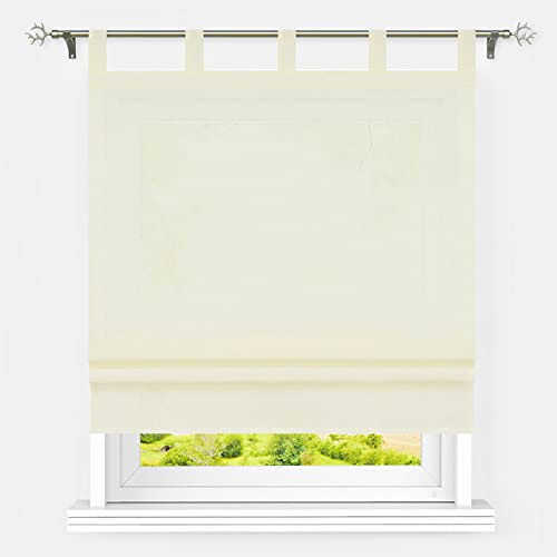 Heichkell Raffrollo mit Schlaufen Halbtransparent Raffgardine Wohnzimmer Einfarbige Fensterstores Leinen Faltenrollo Beige BxH 100x140 cm Heichkell Raffrollo mit Schlaufen Halbtransparent Raffgardine Wohnzimmer Einfarbige Fensterstores Leinen Faltenrollo Beige BxH 100x140 cm von HeichkelL