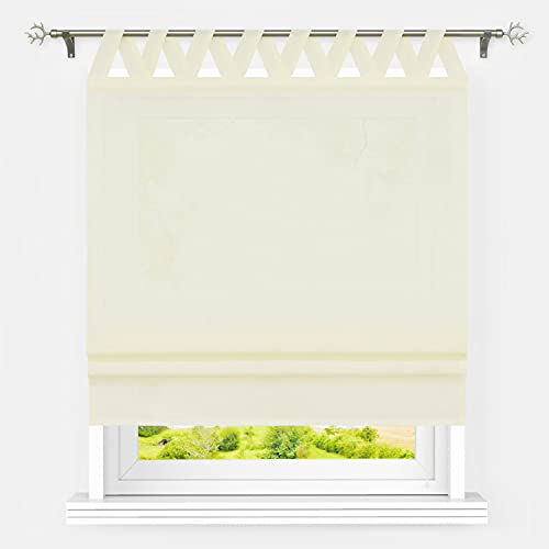 Heichkell Raffrollo mit V-Schlaufen Blickdicht Raffgardine Wohnzimmer Einfarbige Fensterstores Schlaufenrollo Leinen Faltenrollo Verdunklung Beige BxH 140x140 cm Heichkell Raffrollo mit V-Schlaufen Blickdicht Raffgardine Wohnzimmer Einfarbige Fensterstores Schlaufenrollo Leinen Faltenrollo Verdunklung Beige BxH 140x140 cm von HeichkelL