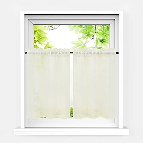 HeichkelL Scheibengardinen 2er Set Kurzstores Landhausstil Halbtransparente Bistrogardine Leinenoptik Kleinfenster Gardinen Küche Creme BxH 66x61 cm*2 HeichkelL Scheibengardinen 2er Set Kurzstores Landhausstil Halbtransparente Bistrogardine Leinenoptik Kleinfenster Gardinen Küche Creme BxH 66x61 cm*2 von HeichkelL