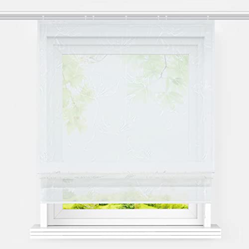 Heichkell Transparentes Raffrollo mit Klettschiene Wohnzimmer Raffgardine Druck Design Modern Fenster Vorhänge Einfache Raffung Weiß Lotus BxH 140x140cm Heichkell Transparentes Raffrollo mit Klettschiene Wohnzimmer Raffgardine Druck Design Modern Fenster Vorhänge Einfache Raffung Weiß Lotus BxH 140x140cm von HeichkelL