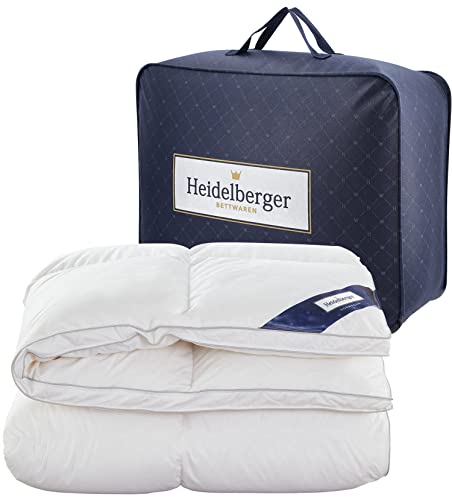 Heidelberger Bettwaren Bettdecke 135x200 cm | Winterdecke, Schlafdecke, Daunendecke mit Karo-Steppung | atmungsaktiv, hautfreundlich, hypoallergen | Serie Norwegen von Heidelberger Bettwaren