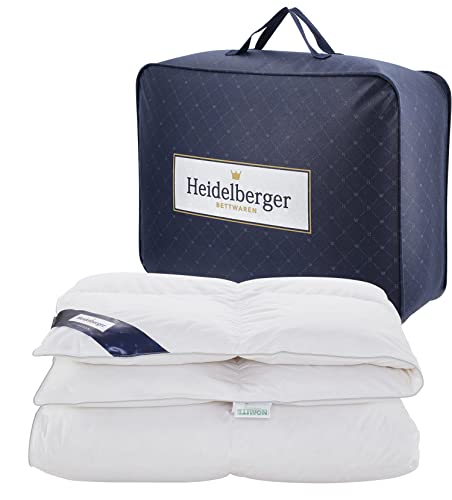 Heidelberger Bettwaren Bettdecke 135x200 cm | Winterdecke, Schlafdecke, Daunendecke mit Karo-Steppung | atmungsaktiv, hautfreundlich, hypoallergen | Serie Schweden von Heidelberger Bettwaren