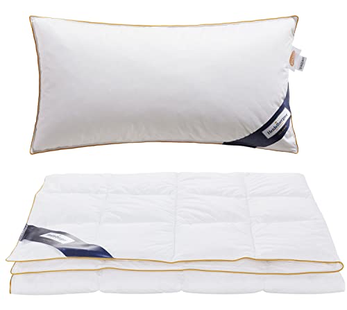 Heidelberger Bettwaren Bettdecke 155x220 cm mit Kissen 80x40 cm | Sommerdecke, Schlafdecke, Daunendecke mit Karo-Steppung | atmungsaktiv, hautfreundlich, hypoallergen | Serie Island Heidelberger Bettwaren Bettdecke 155x220 cm mit Kissen 80x40 cm | Sommerdecke, Schlafdecke, Daunendecke mit Karo-Steppung | atmungsaktiv, hautfreundlich, hypoallergen | Serie Island von Heidelberger Bettwaren