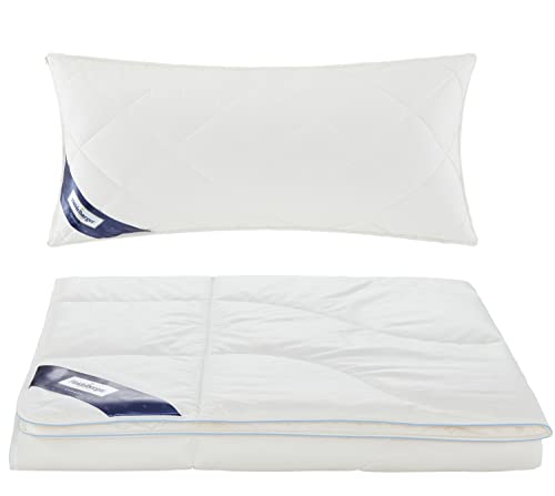Heidelberger Bettwaren Bettdecke 155x220 cm mit Kissen 80x40 cm | Sommerdecke, Schlafdecke, Steppbett mit Kapok-Füllung | atmungsaktiv, hautfreundlich, hypoallergen, vegan | Serie Kanada Heidelberger Bettwaren Bettdecke 155x220 cm mit Kissen 80x40 cm | Sommerdecke, Schlafdecke, Steppbett mit Kapok-Füllung | atmungsaktiv, hautfreundlich, hypoallergen, vegan | Serie Kanada von Heidelberger Bettwaren