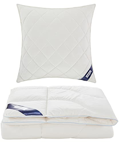 Heidelberger Bettwaren Bettdecke 155x220 cm mit Kissen 80x80 cm | Ganzjahresdecke, Schlafdecke, Steppbett mit Kapok-Füllung | atmungsaktiv, hautfreundlich, hypoallergen, vegan | Serie Kanada Heidelberger Bettwaren Bettdecke 155x220 cm mit Kissen 80x80 cm | Ganzjahresdecke, Schlafdecke, Steppbett mit Kapok-Füllung | atmungsaktiv, hautfreundlich, hypoallergen, vegan | Serie Kanada von Heidelberger Bettwaren