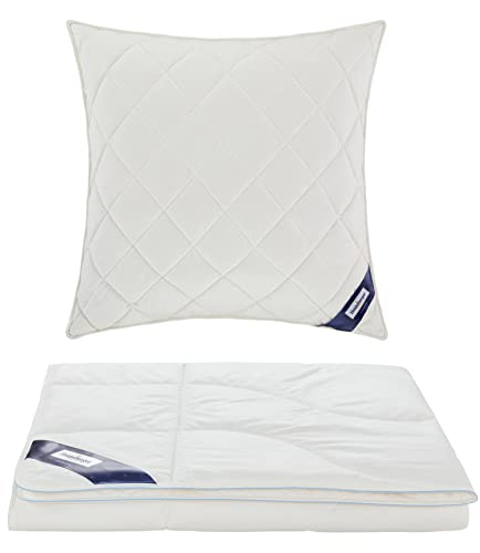 Heidelberger Bettwaren Bettdecke 155x220 cm mit Kissen 80x80 cm | Sommerdecke, Schlafdecke, Steppbett mit Kapok-Füllung | atmungsaktiv, hautfreundlich, hypoallergen, vegan | Serie Kanada Heidelberger Bettwaren Bettdecke 155x220 cm mit Kissen 80x80 cm | Sommerdecke, Schlafdecke, Steppbett mit Kapok-Füllung | atmungsaktiv, hautfreundlich, hypoallergen, vegan | Serie Kanada von Heidelberger Bettwaren