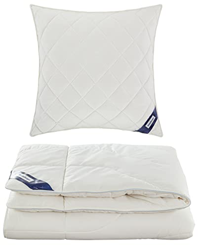 Heidelberger Bettwaren Bettdecke 155x220 cm mit Kissen 80x80 cm | Winterdecke, Schlafdecke, Steppbett mit Kapok-Füllung | atmungsaktiv, hautfreundlich, hypoallergen, vegan | Serie Kanada Heidelberger Bettwaren Bettdecke 155x220 cm mit Kissen 80x80 cm | Winterdecke, Schlafdecke, Steppbett mit Kapok-Füllung | atmungsaktiv, hautfreundlich, hypoallergen, vegan | Serie Kanada von Heidelberger Bettwaren