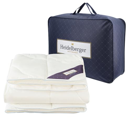 Heidelberger Bettwaren Premium Decke - Grönland Sommerdecke 200x200 cm Weiß, Schlafdecke mit Körperzonen-Steppung atmungsaktiv, hautfreundlich, hypoallergen von Heidelberger Bettwaren