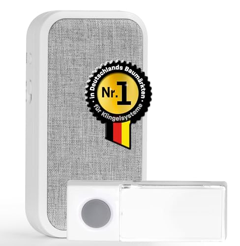 HEIDEMANN Funkklingel Set HX Cloth - Erweiterbare Klingel - Batteriebetrieben - Funk Klingel - inkl. Sender & Empfänger - HX Türklingel - Stoffüberzug von Heidemann