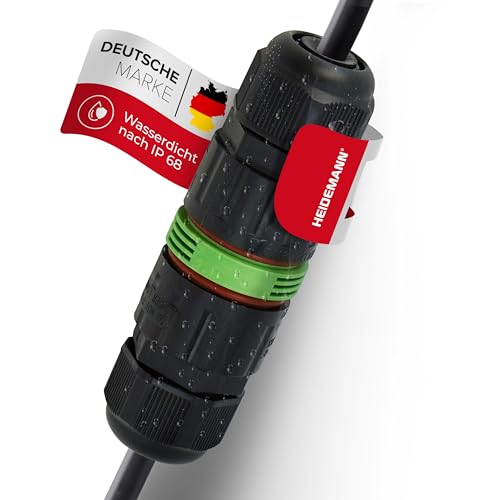 Heidemann ISO FLEX Kabelverbinder (Kabelverbindung 3-polig, 71 x Ø 23,6 mm, für starre + flexible Kabel, wasserdicht nach IP68) 30443 von Heidemann