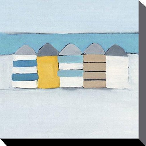 Heidi Langridge Kunstdruck auf Leinwand, Motiv: Sommer-Strandhütten, 40 x 40 cm, Polyester, Mehrfarbig, 40x40x3.2 cm von Heidi Langridge