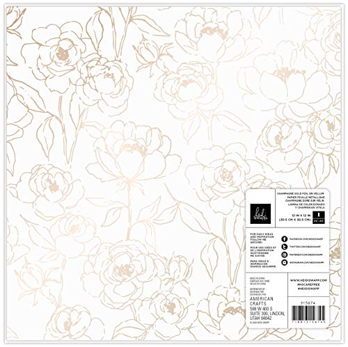 Heidi Swapp Pflegenfreies SPC-Papier, 30,5 cm, Pergamentpapier mit Champagnerfolie von Heidi Swapp