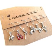 Zauberer Von Oz Weinglas Charms Rubin Hausschuhe Partygeschenke, Set Mit 6 Anhängern von HeidiKindFinds