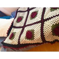 Strick Decke Knit Cover Handarbeit Vintage Stil Häkeldecke Strick Decke Knit Cover Handarbeit Vintage Stil Häkeldecke von HeidiKnitShop