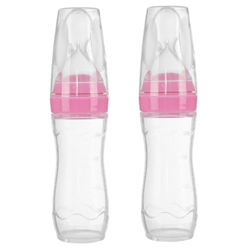 2pcs Babynahrungsabgabe Löffel, 120 ml sicheres Silikon Clear Baby Squeeze Löffel Feeder mit Einer Skala für 4 Monate+. von Heidouse