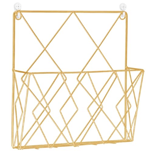 Bad Magazine Rack, Gold Iron Draht -Wandmontage -Aktenhalter, Wall Magazine Holder für Home School Dorm Newspapers Bücher Dokument Bad Magazine Rack, Gold Iron Draht -Wandmontage -Aktenhalter, Wall Magazine Holder für Home School Dorm Newspapers Bücher Dokument von Heidouse