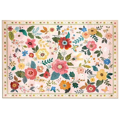 Heidouse Blumenentürmatte 2x3ft Buntes Kristall Samt Frühlingstürmatte mit Nicht rutschem Boden dekorativer Teppich für Eingang, Flur, Eingang, Küche von Heidouse