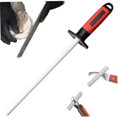 Hufmesser -Spitzer 10 -Zoll -Keramik -Huf -Messerschärferstange mit Gummihandle tragbares einfaches hängendes Werkzeug für Pferdehalten, manuelle Schärfer von Heidouse