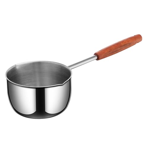 Kleine Saucenwanne mit GUSPOUT 500 ml Edelstahl Mini -Topf -Butterwärmer mit Holzgriff zum Kochen heißer Öl, Sauce, Butterschmelze, Küche von Heidouse