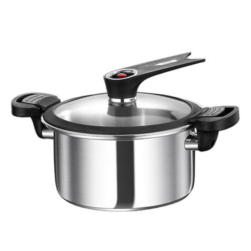 Mikro-Schnellkochtopf 3.5L 5-layer Edelstahl kleiner Schnellkochtopf mit Deckel & Griff schnell Dekompression nicht beschichtetes Eintopftopf für Küche, Kocher, Kocher von Heidouse