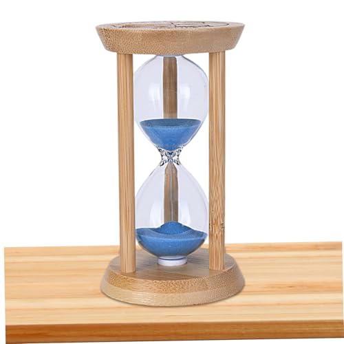 Sandtimer mit blauem Sandholz und Glasstruktur 5 Minuten Sanduhr mit Zeitskala Impact-resistenten Sanduhr-Timer für Planung, Training, Ornament, Spielequelle von Heidouse