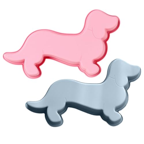 Silikon Backpfanne, 2pcs niedliche Dackelform -Form Silikonkuchenform, 13, 2 x 7, 3 x 2 Zoll Nicht -Stick -Schokoladenform für Küchenwerkzeuge, Küche von Heidouse