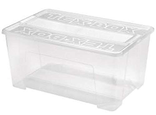 Heidrun 3 x Tex-Box mit Deckel + Klickverschluss - 48 Liter - 57 x 38 x 27,2 cm - transparent von Heidrun