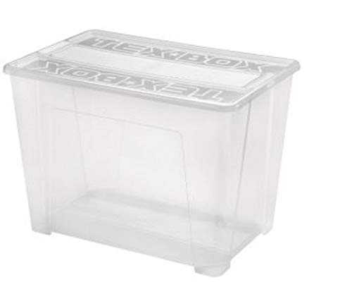 Heidrun 4 x Tex-Box mit Deckel + Klickverschluss - 70 Liter - 57 x 38 x 40,5 cm - transparent von Heidrun