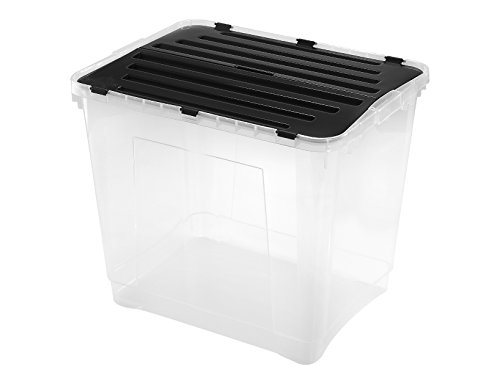 Heidrun DRAGON BOX, MIT GETEILTEM DECKEL, MINIMALISTISCH, TRANSPARENT, RECHTECKIG, 100 LITER von Heidrun