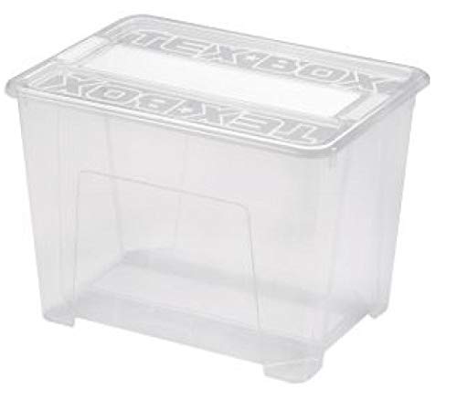 Heidrun 4 x Tex-Box mit Deckel + Klickverschluss - 21 Liter - 38 x 28 x 27,2 cm - transparent von Heidrun