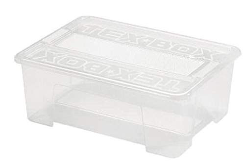 Heidrun Tex-Box mit Deckel + Klickverschluss - 10 Liter - 38 x 28 x 14 cm - transparent von Heidrun