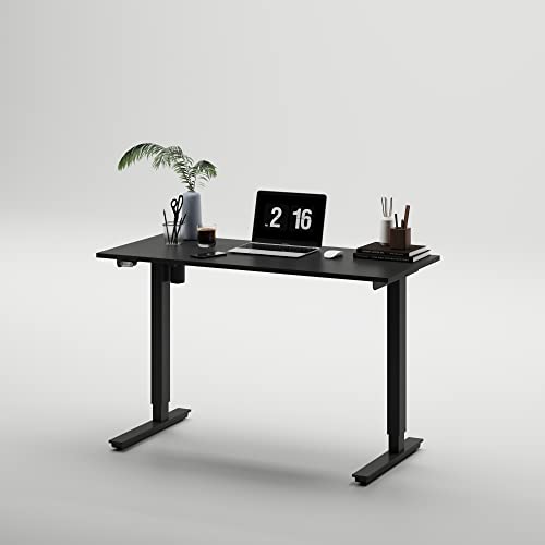 HeighTivity 120 Black Elektrisch höhenverstellbarer Schreibtisch, Melamin, Schwarz, 120x118x52cm von HeighTivity