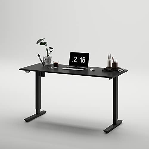 HeighTivity 140 Black Elektrisch höhenverstellbarer Schreibtisch, Melamin, Schwarz, 140x118x60cm von HeighTivity