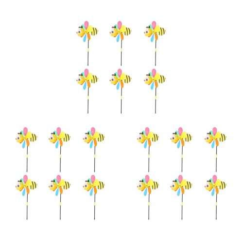 Heiikiuy 18 Stück Biene Wind Spinners Windräder 3D Tier Windmühlen Garten Pfähle Ornamente für Rasen Garten Terrasse Party von Heiikiuy