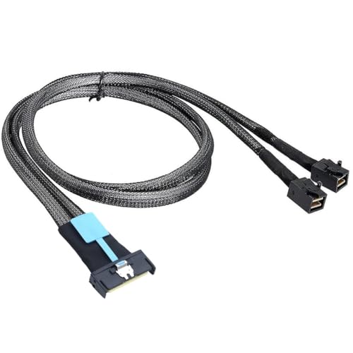 Heiikiuy MCIO 8i A 2 x SFF 8643 PCIE Gen5 MCIO 8X A Mini SAS HD SFF 8643 Hochgeschwindigkeitskabel für Server Data Center, 1 m von Heiikiuy