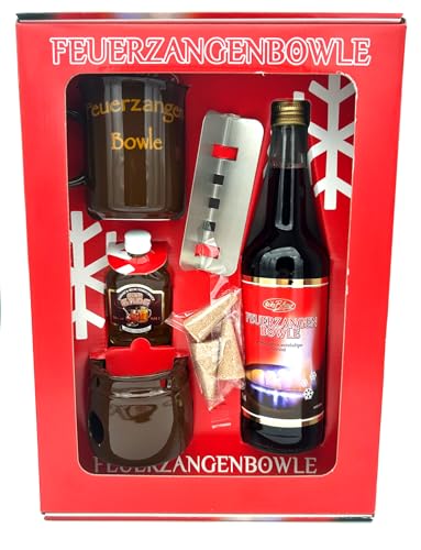 Heiko Blume Premium Feuerzangenbowlen Set - Komplettes Traditionelles Bowlen-Set mit Porzellan und Spirituosen von Heiko Blume