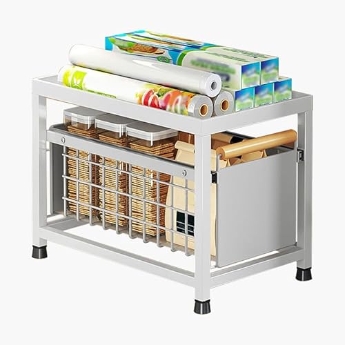 Heikoeco® Küchen Organizer, Gewürz Organizer, Schrank Organizer mit Schiebeschubladen, unter dem Waschbecken, Schubladen Organizer Küche, Organizer Küche (Weiß, klein) von Heikoeco