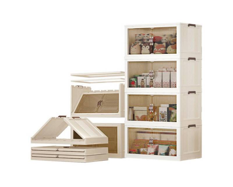 Heikoeco Aufbewahrungsbox Frei kombinierbar Mehrzweckschrank mit 3/4/5 Ebene aus Kunststoff auf (faltbare aufbewahrungsbox), faltbare aufbewahrungsbox,aufbewahrungsbox mit türen von Heikoeco