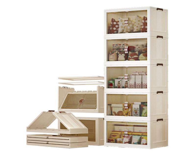 Heikoeco Aufbewahrungsbox Frei kombinierbar Mehrzweckschrank mit 3/4/5 Ebene aus Kunststoff auf (faltbare aufbewahrungsbox), faltbare aufbewahrungsbox,aufbewahrungsbox mit türen von Heikoeco