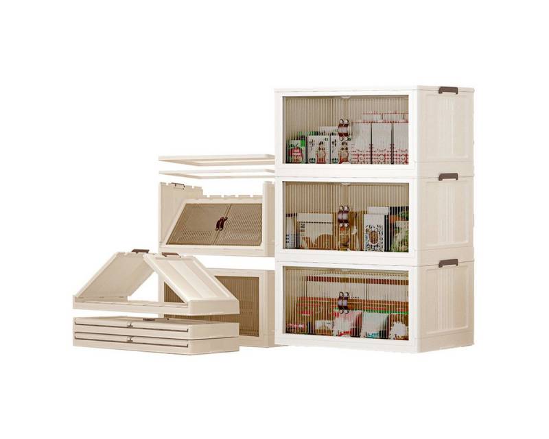 Heikoeco Aufbewahrungsbox Frei kombinierbar Mehrzweckschrank mit 3/4/5 Ebene aus Kunststoff auf (faltbare aufbewahrungsbox), faltbare aufbewahrungsbox,aufbewahrungsbox mit türen von Heikoeco