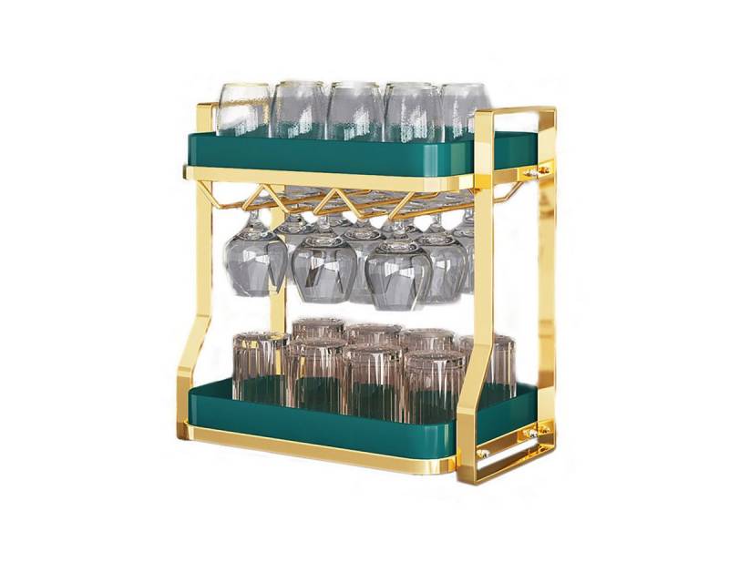Heikoeco Weinregal 2/3 Ebene Tassenhalter, weinglashalter, weinglashalter hängend, Stehend mit Weinglashalter und abnehmbarer Platte von Heikoeco