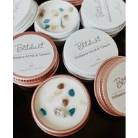 Set Heilstein-Kerze "Blitzlicht" S | 2 Stück von HeilenMitSteinen