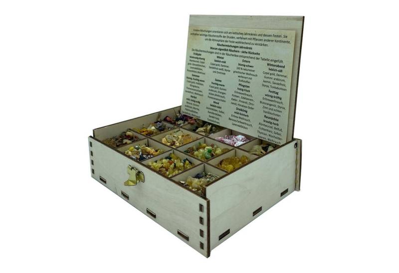 Heilkräuter Manufaktur Räucherstäbchen Räucherbox Geschenkbox mit 12 Sorten Räuchermischungen 14 x 10 x 4 cm von Heilkräuter Manufaktur