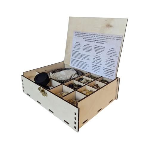 Räuchern Starter Set 12-tlg Zubehör für Anfänger, auch für Weihrauch geeignet + 7 cm Räucherschale + Räucherkohle + Räuchersand + Anleitung + 8 verschiedene Räucherungen für Reinigung und Orientierung von Heilkräuter Manufaktur