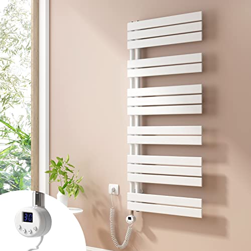 Heilmetz Badheizkörper Elektrisch Handtuchheizkörper Elektrisch mit Thermostat mit Timer-Funktion Heizkörper Badezimmer Anthrazit Badheizkörper 60x138.5cm von Heilmetz