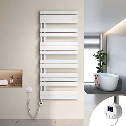 Heilmetz Badheizkörper Elektrisch Heizkörper Bad mit Digitalem Thermostat Handtuchheizkörper mit Timer-Funktion 1385x600mm 800 Watt für Badezimmer/Wohnzimmer von Heilmetz